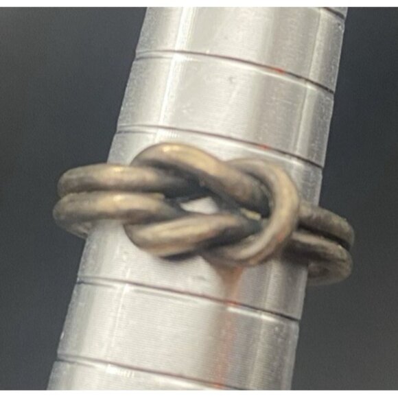 Vtg Sterling Silver Love Knot Ring Size 5 Handmade Tested 3 g Unisex Pinky Midi - Picture 4 of 8